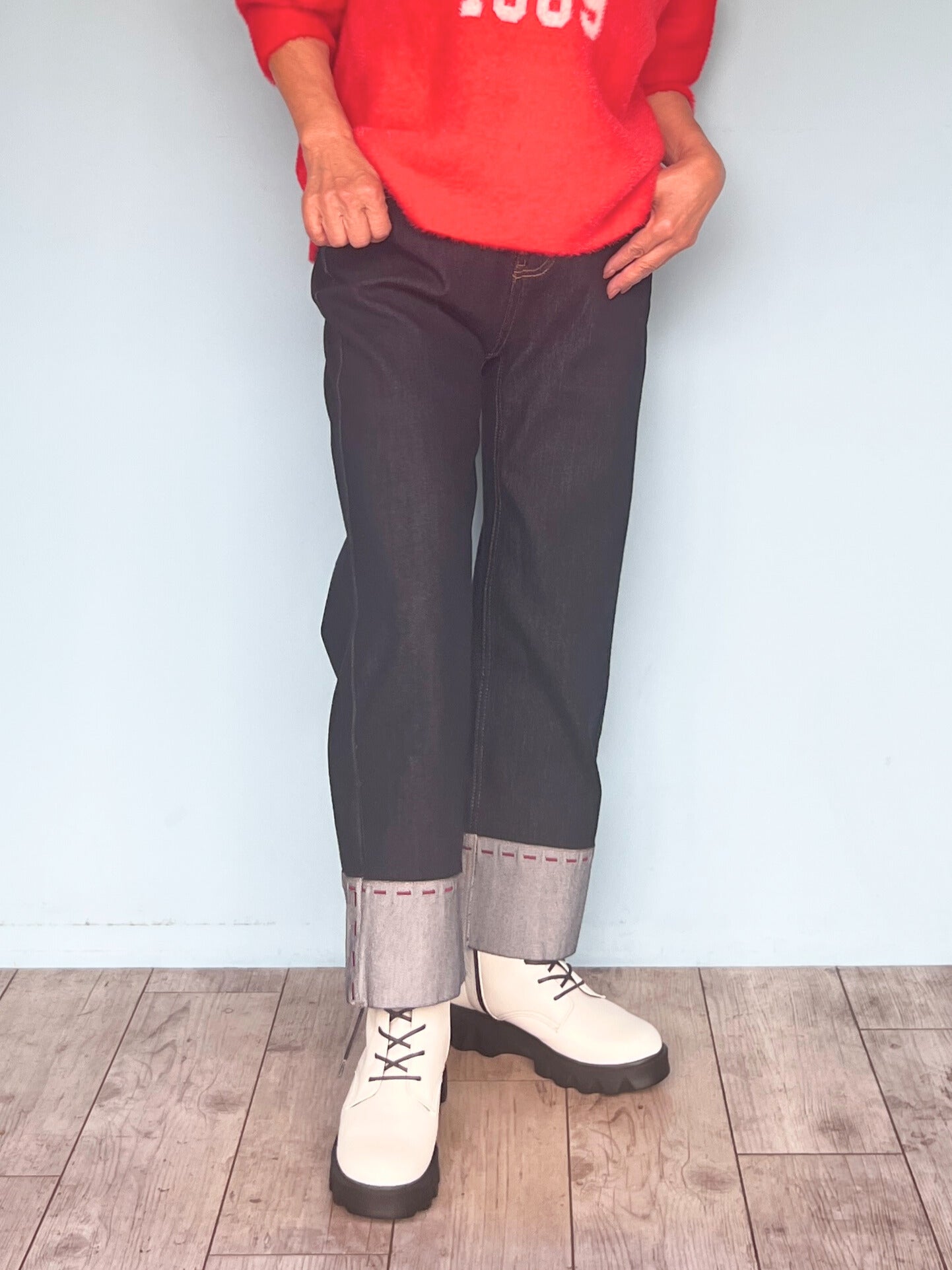 ストレッチロールアップデニム インディゴ