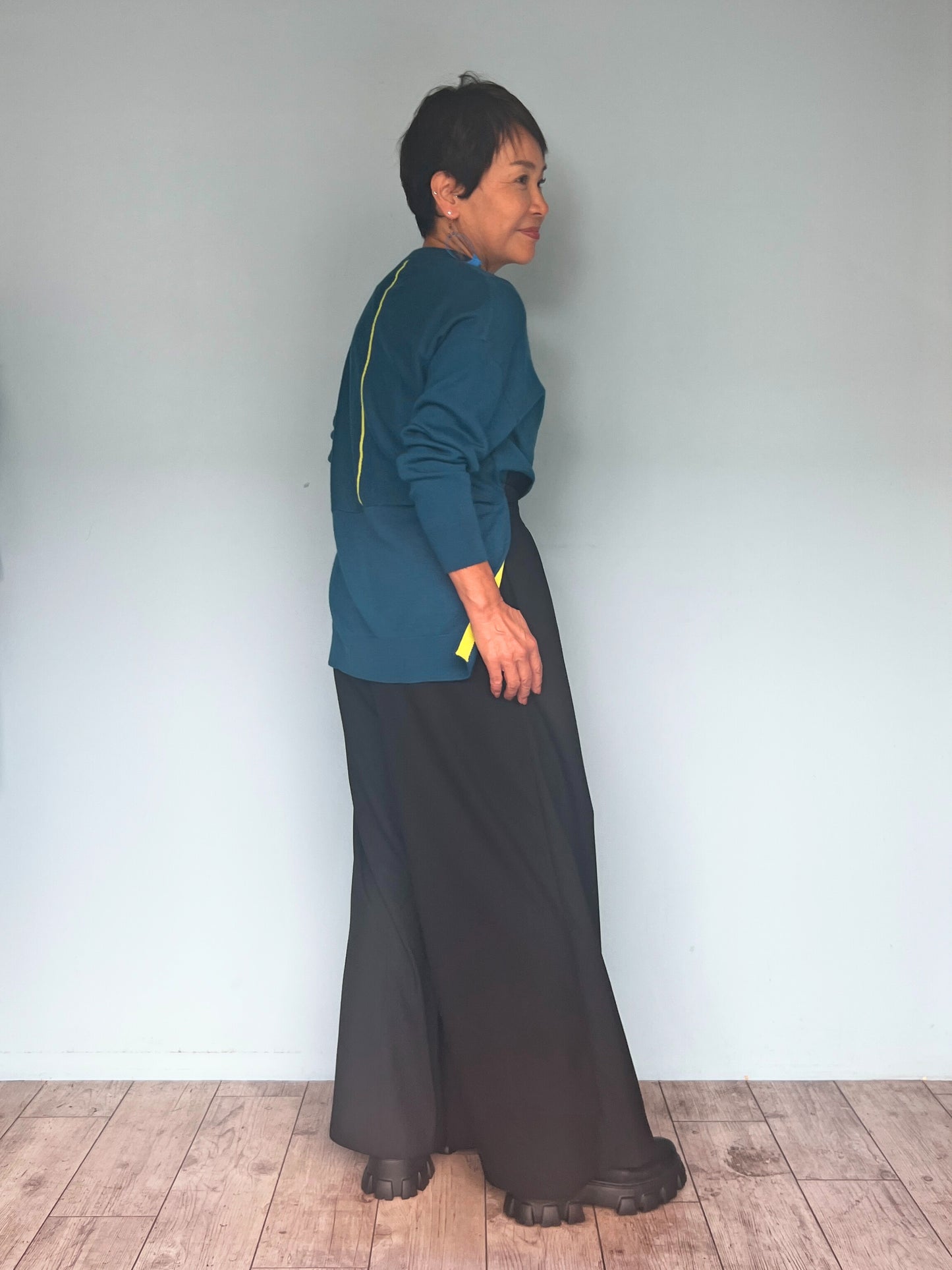 配色アクセントニット80