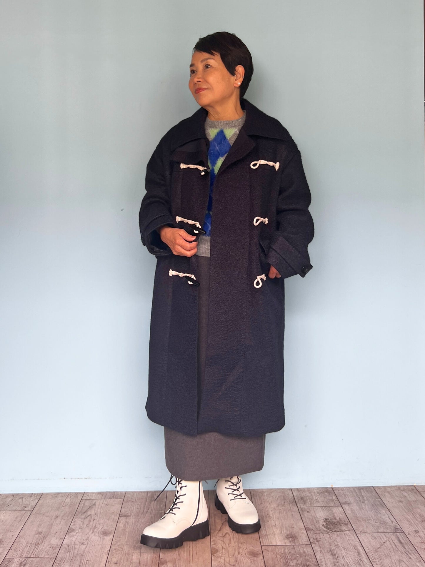 ループツィードダッフルコート